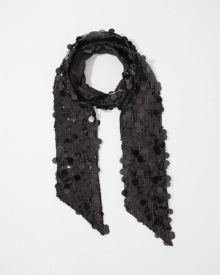 Women's Sequin Skinny Scarf in Black | White House Black Market | White House Black Market