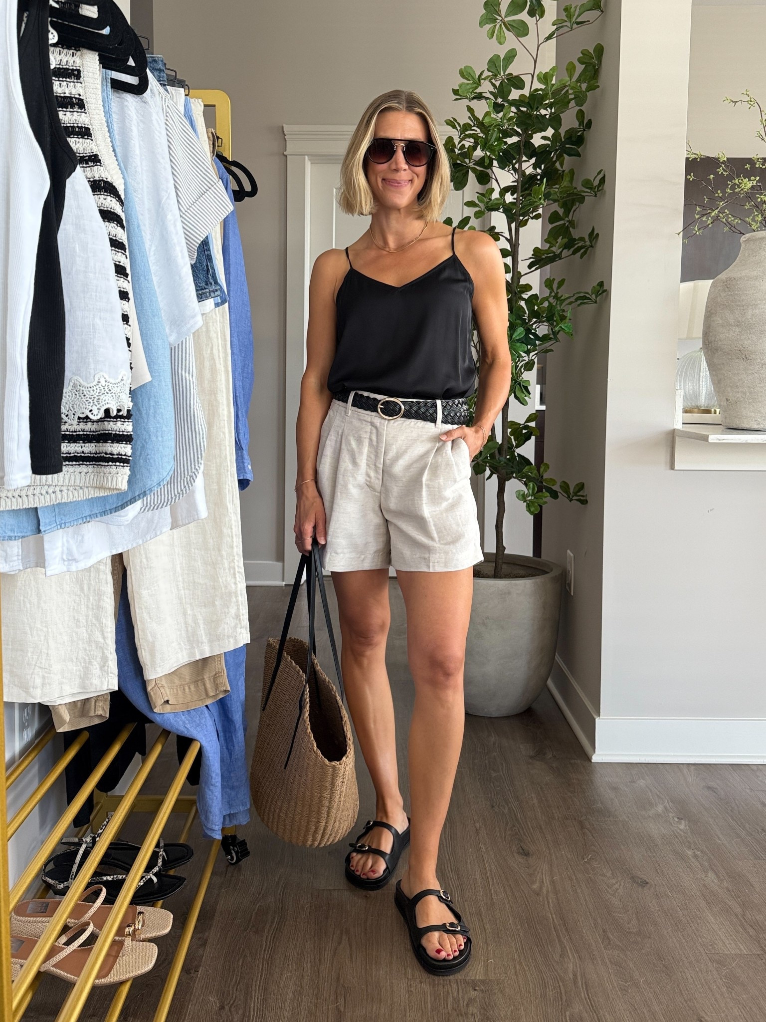 Wearing 4 linen shorts, small silk tank, small belt, sandals tts 

#LTKFindsUnder100 #LTKStyleTip #LTKFindsUnder50