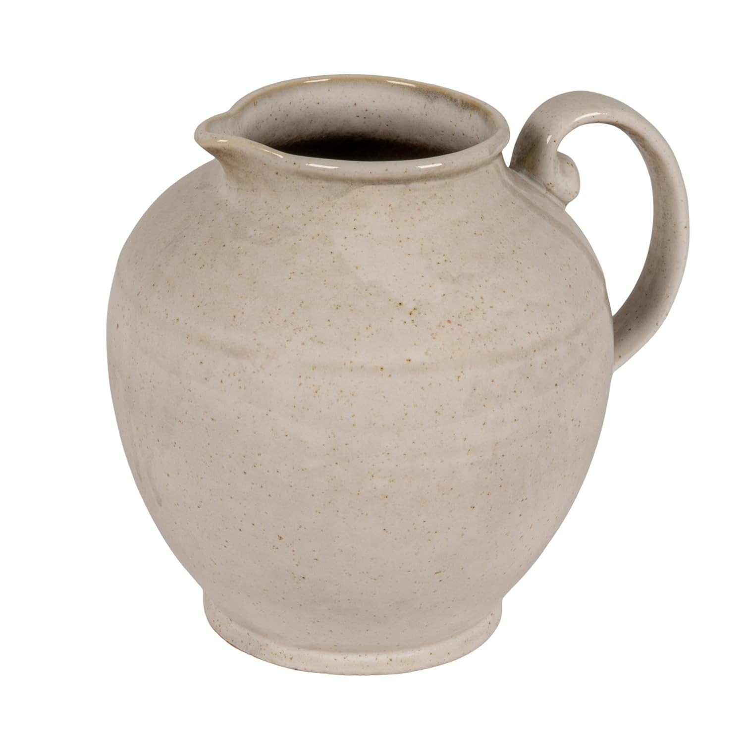 Creative Co-Op Stoneware Pitcher with Reactive Glaze, Cream | Amazon (US)