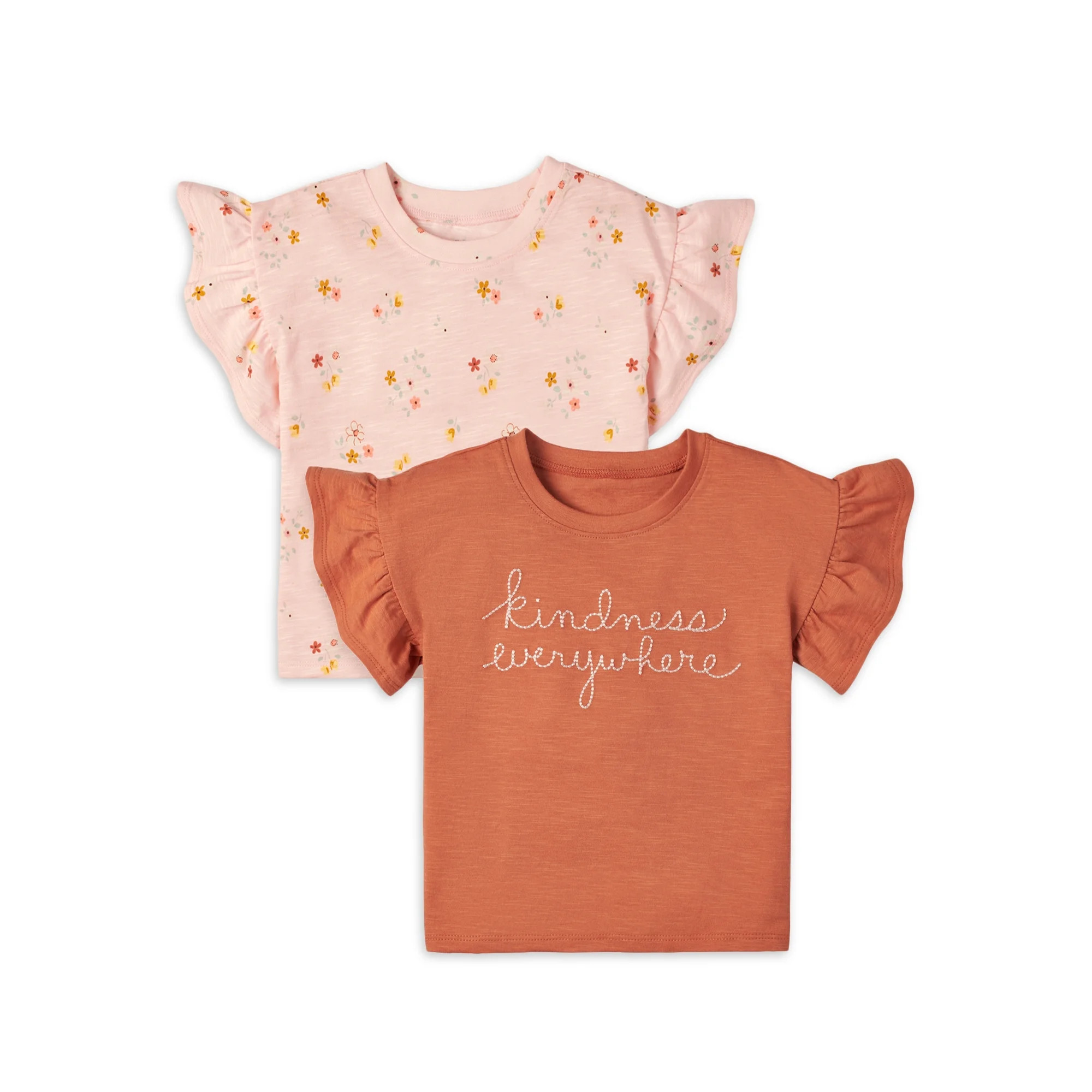 Modern Moments by Gerber Toddler Girl Ruffled Top, 2-Pack, Sizes 12M-5T | Walmart (US)