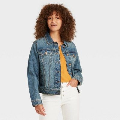Women&#39;s Denim Jacket - Universal Thread&#8482; Medium Tint Denim XS | Target