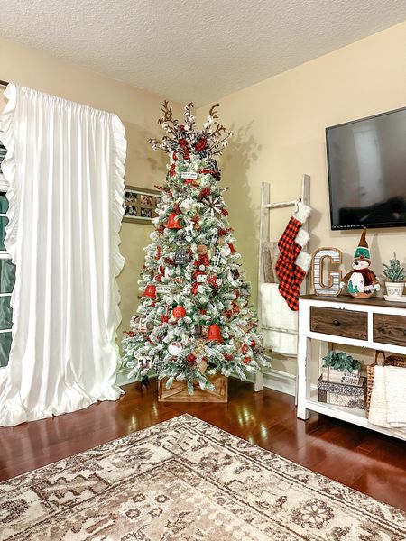 My favorite time of year ✨🎄 Shop my 7.5ft King Flock Christmas Tree from @kingofchristmas here ⬇️
www.kingofchristmas.com/ALLYGRIZZARD 
#kingofchristmas 

#LTKsalealert #LTKSeasonal #LTKHoliday