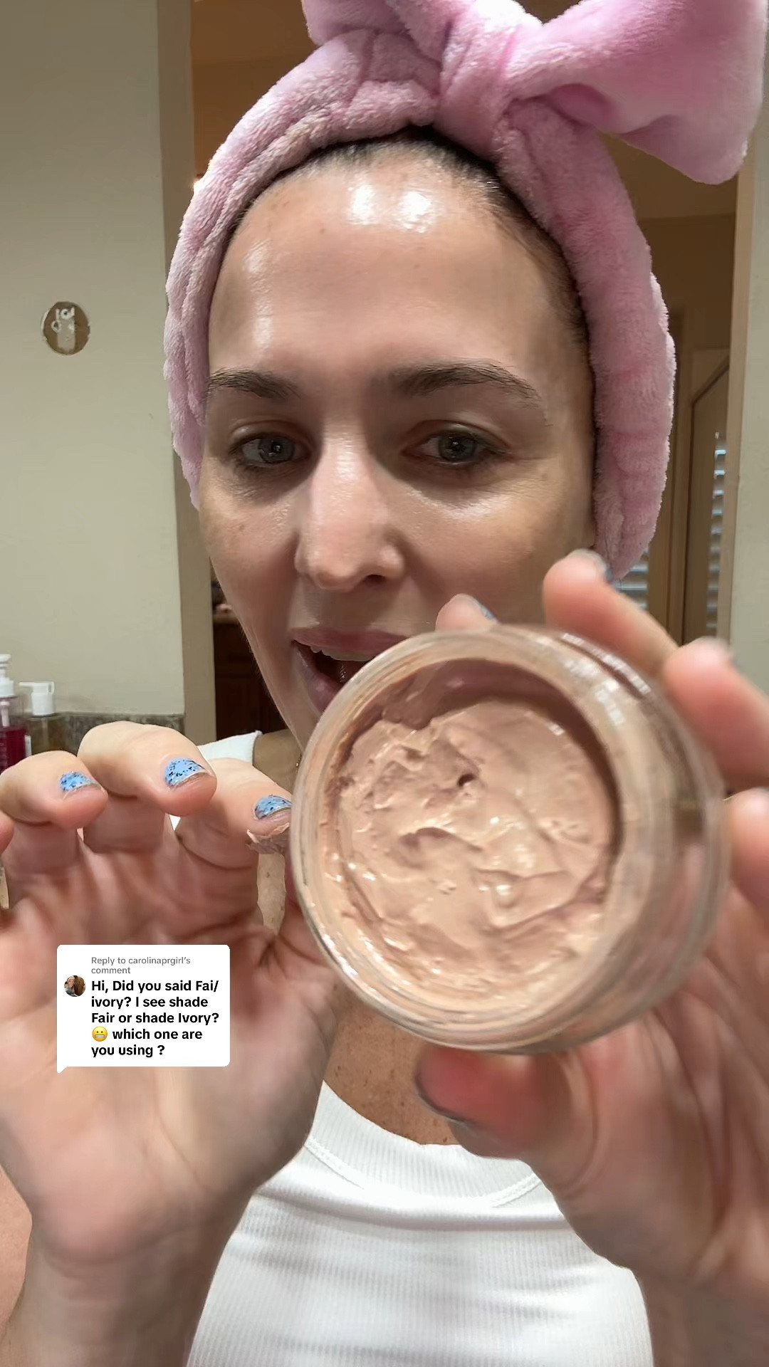 I’m wearing the shade fair it has pink undertones and the miracle balm is pinched cheeks 

#LTKMothersDay #LTKOver40 #LTKBeauty