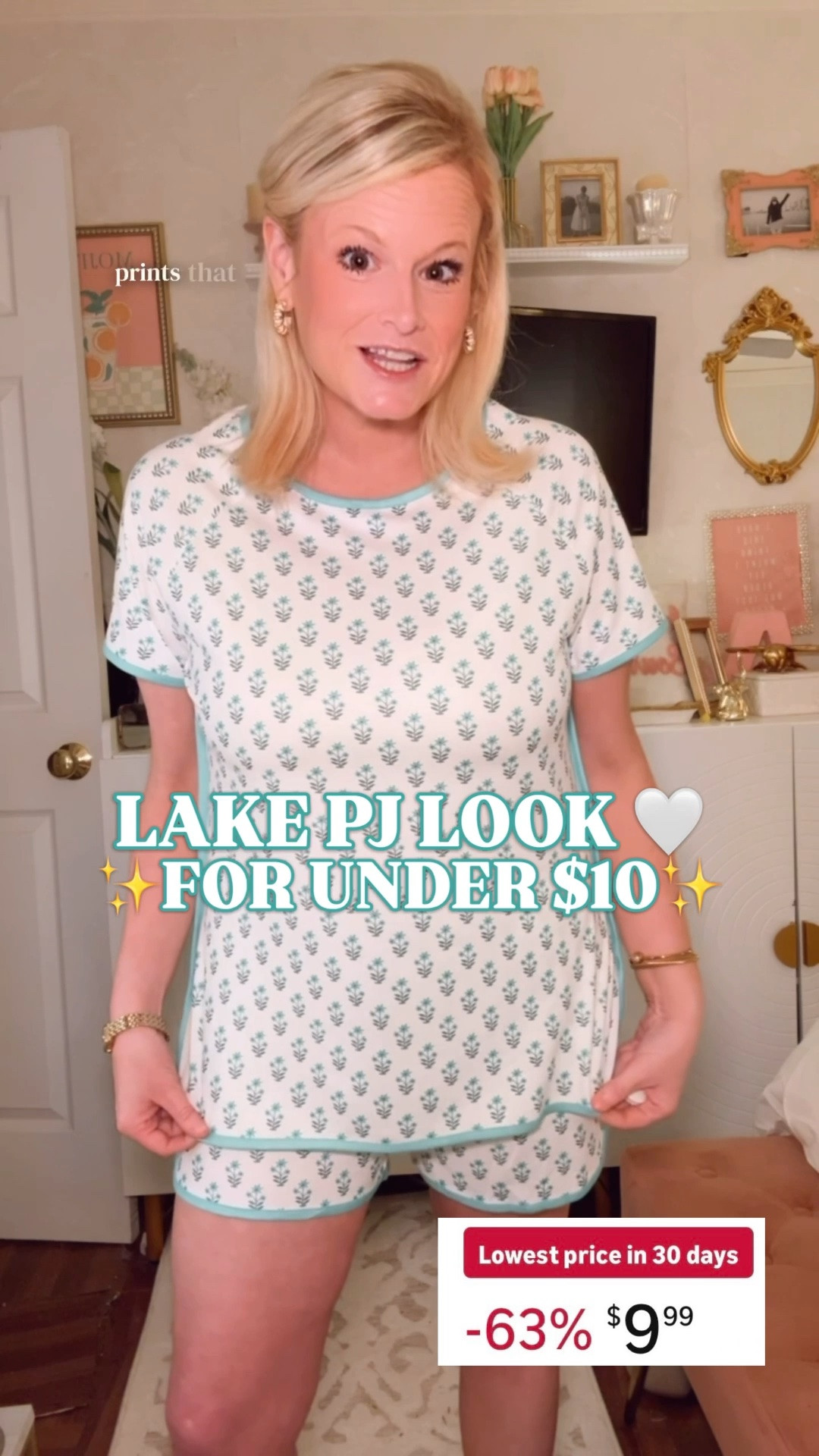 Lake Pajamas look for less | Amazon pajama deal | summer pajamas | soft pajama set | pajamas under $10

This Amazon deal of the day is giving the $100+ Lake Pajamas Pima set look for under $10 today, and the price is actually wild.

The tiny floral print, contrast trim, short sleeve top, matching pull-on shorts, relaxed lounge fit, side pockets, and soft stretchy fabric absolutely nail that classic Lake Pajamas DNA for way less. It has the same clean, polished, pretty pajama look women love from Lake, but at an Amazon price that makes it very hard not to grab more than one print.

I’m in a large. I size up for pajamas.

Available in 8 prints, which makes these such an easy add-to-cart for summer sleepwear, vacation pajamas, girls trips, bridal party pajamas, Mother’s Day gifting, teacher gifts, travel pajamas, weekend lounging, morning coffee, warm weather nights, and everyday pajama drawer refreshes.

If you love Lake Pajamas, Pima pajama sets, soft summer pajamas, short pajama sets, matching pajamas, floral pajamas, block print pajamas, vacation pajamas, and designer sleepwear looks for less, this is one of the best Amazon pajama deals to check today.

Lake Pajamas look for less, Lake Pajamas inspired, Lake Pima pajamas look for less, Amazon pajama deal, Amazon deal of the day, pajamas under 10, pajama set under 10, soft pajama set, summer pajamas women, short pajama set, matching pajama set, floral pajamas, block print pajamas, Pima pajama set, designer pajamas look for less, vacation pajamas, bridal party pajamas, travel pajamas, loungewear set, Amazon sleepwear, Amazon pajamas women

#LTKFindsUnder50 #LakePajamas #LookForLess #PreppyStyle #DesignerDupes #PajamaSet #PJSet

#LTKSaleAlert #LTKHome #LTKSeasonal