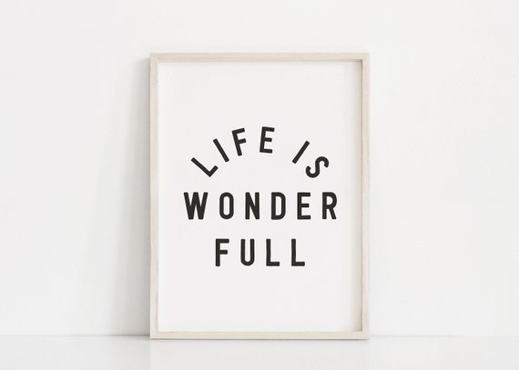 Kids Print - Life is Wonder Full | Playroom Print | Nursery Print | Minimalist Kids | Girls Bedro... | Etsy (US)