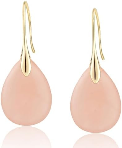 Agate Tear Beads High Luxury Purple Pink Earrings for Women, Crystal Fishhoop Dangle Drop Earring... | Amazon (US)