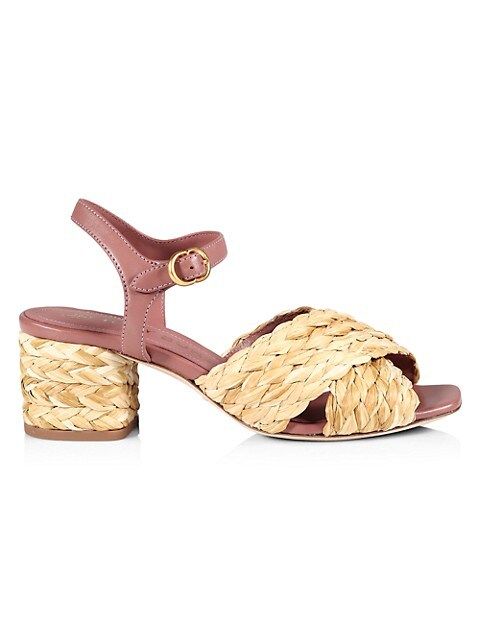 Kira Braided Raffia & Leather Sandals | Saks Fifth Avenue