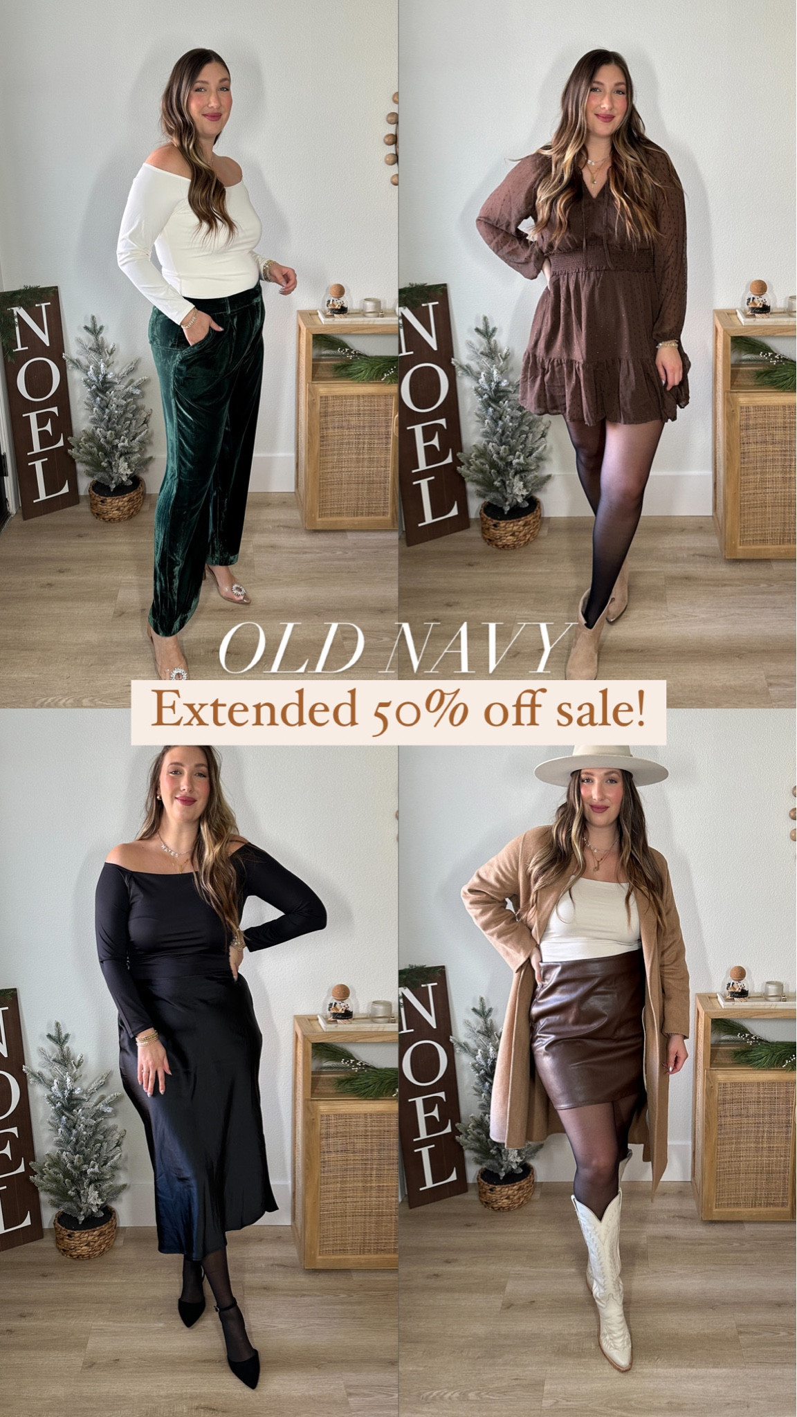 Old navy 50% off sale - holiday outfits for midsize! XL pants, XL long slip skirt, XL leather skirt, L dress, L bodysuit 

#LTKHoliday #LTKCyberWeek #LTKmidsize