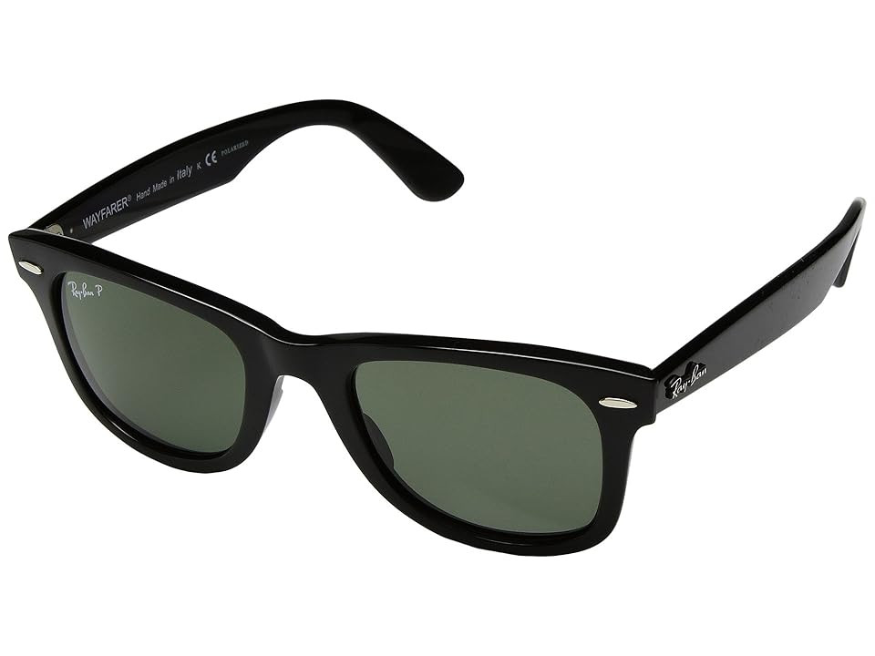 Ray-Ban Wayfarer Ease RB4340 50mm (Black/Polarized Green Classic G-15) Fashion Sunglasses | Zappos