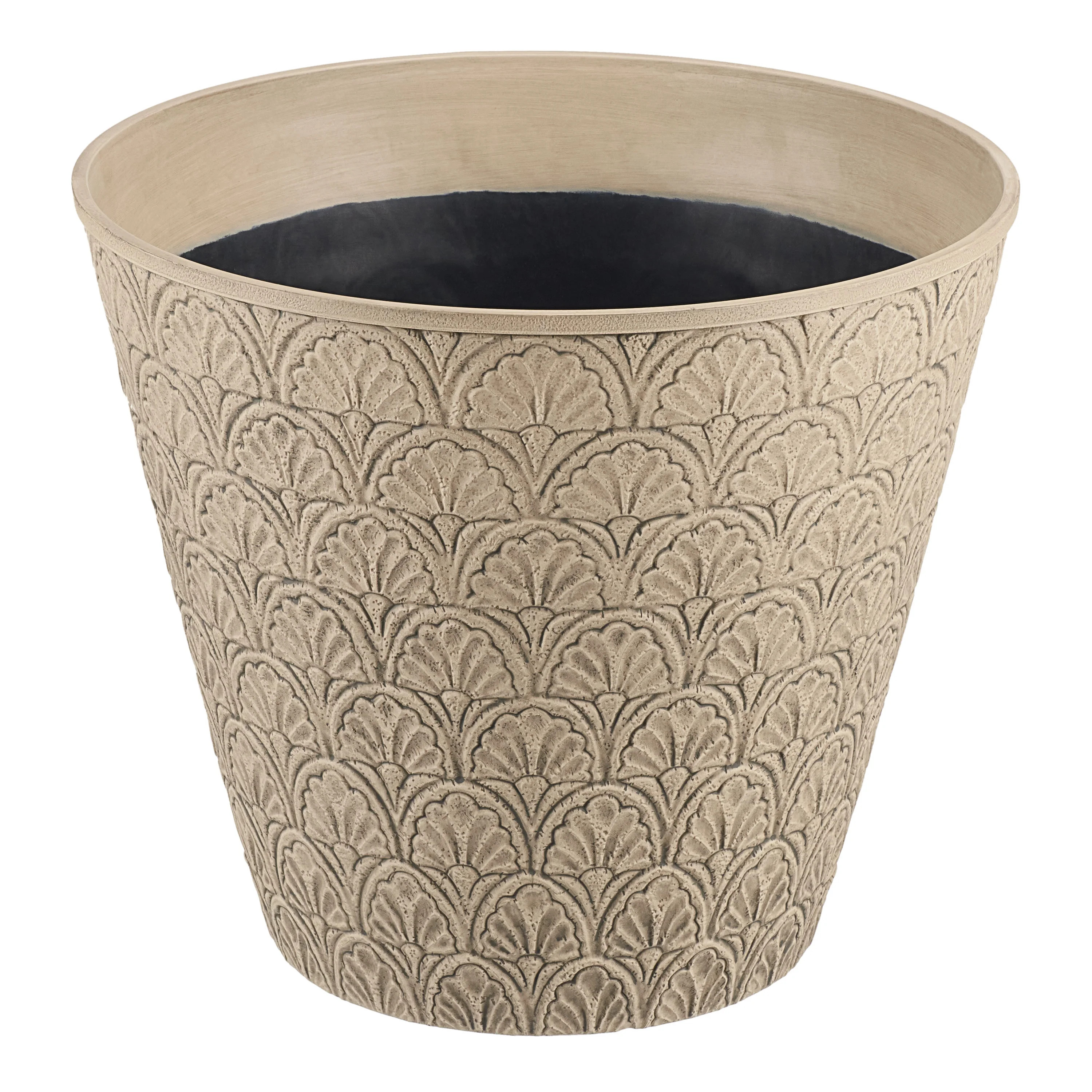 Better Homes & Gardens 18” Round Arcant Resin Planter, Beige | Walmart (US)