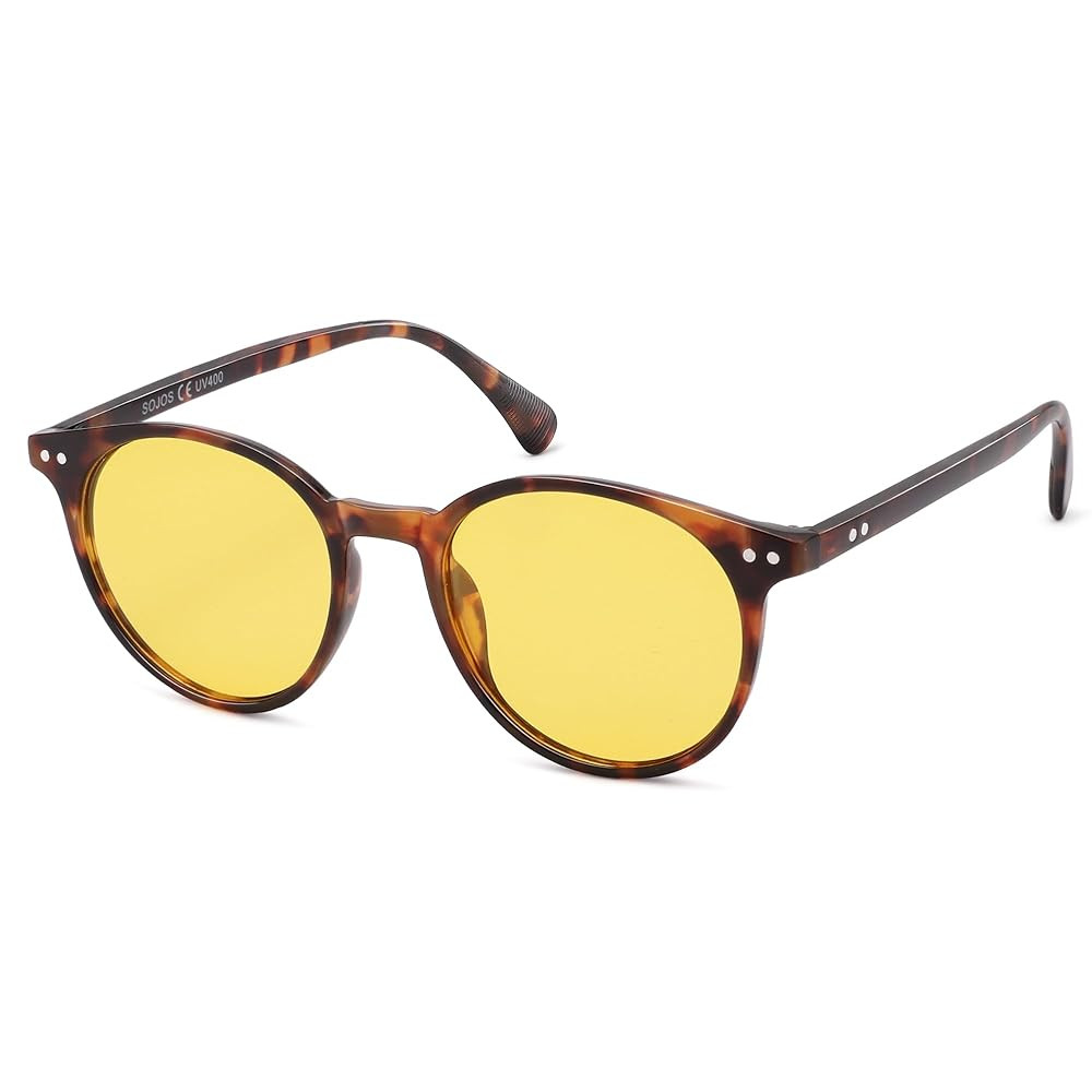 SOJOS Small Round Classic Polarized Sunglasses for Women Men Vintage Style UV400 Lens MAY SJ2113 | Amazon (US)