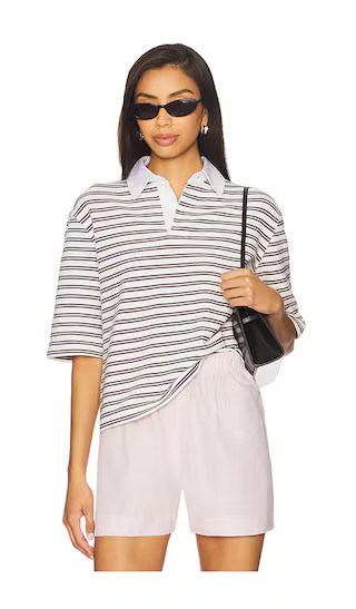 Frankie Top in White Navy Stripe | Revolve Clothing (Global)
