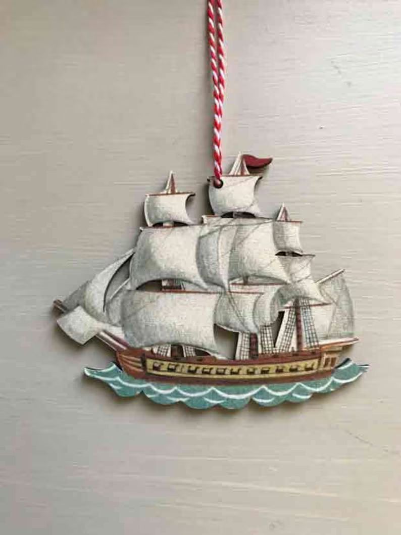 HMS Surprise 3mm birch plywood decoration (printed both sides) from an original painting by Eliza... | Etsy (US)