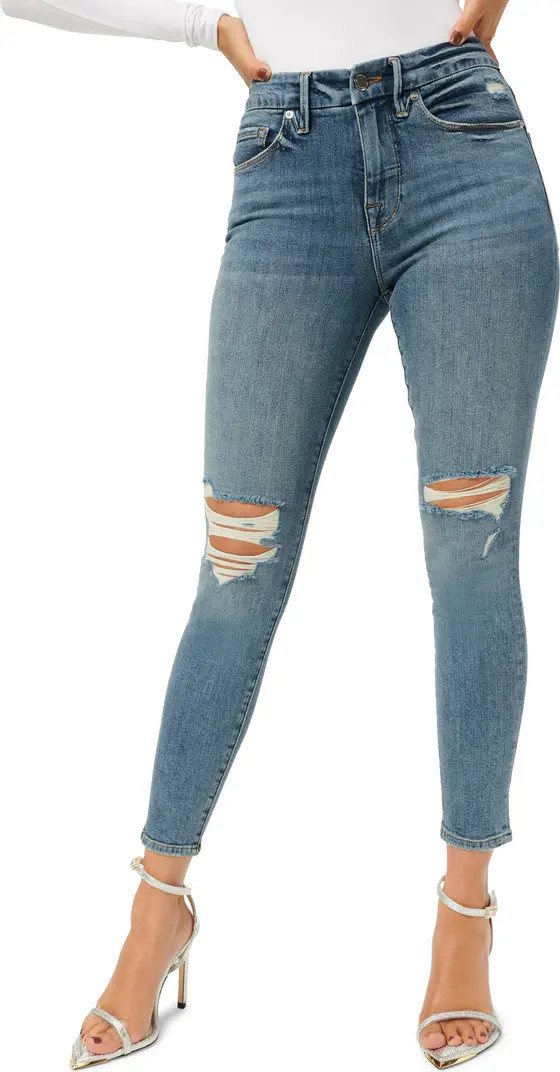 Good American Good Legs Distressed Ankle Crop Skinny Jeans | Nordstrom | Nordstrom