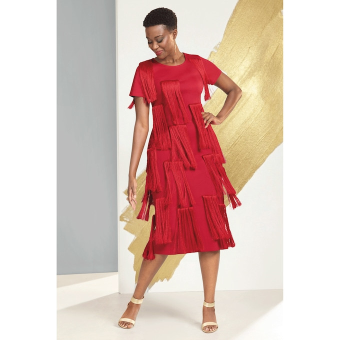Hollis Fringey Column Dress | Ashro