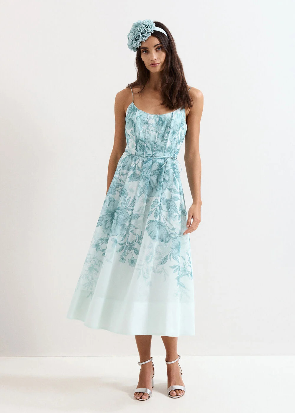 Velicia Linen Blend Floral Midi Dress | Phase Eight UK | | Phase Eight