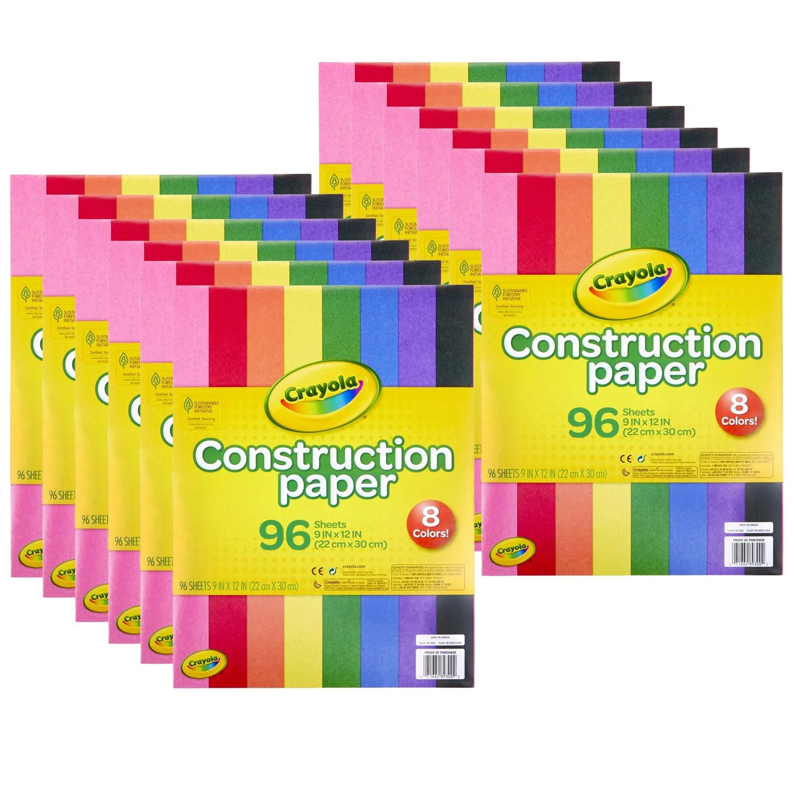Crayola 12 x 9 Inch Construction Paper, 8 Color Assortment, 96 Sheets | Walmart (US)