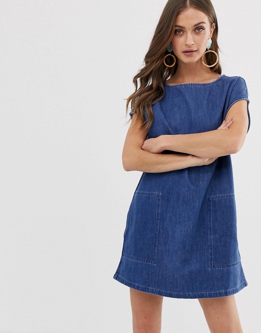 Mango shift denim dress-Blue | ASOS (Global)