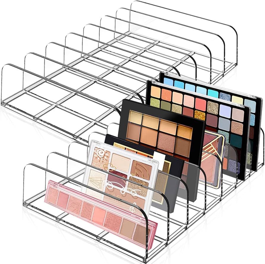 Anyumocz 2 Pack Eyeshadow Palette Makeup Organizer,Eyeshadow Storage Holder,Acrylic Cosmetic Orga... | Amazon (US)