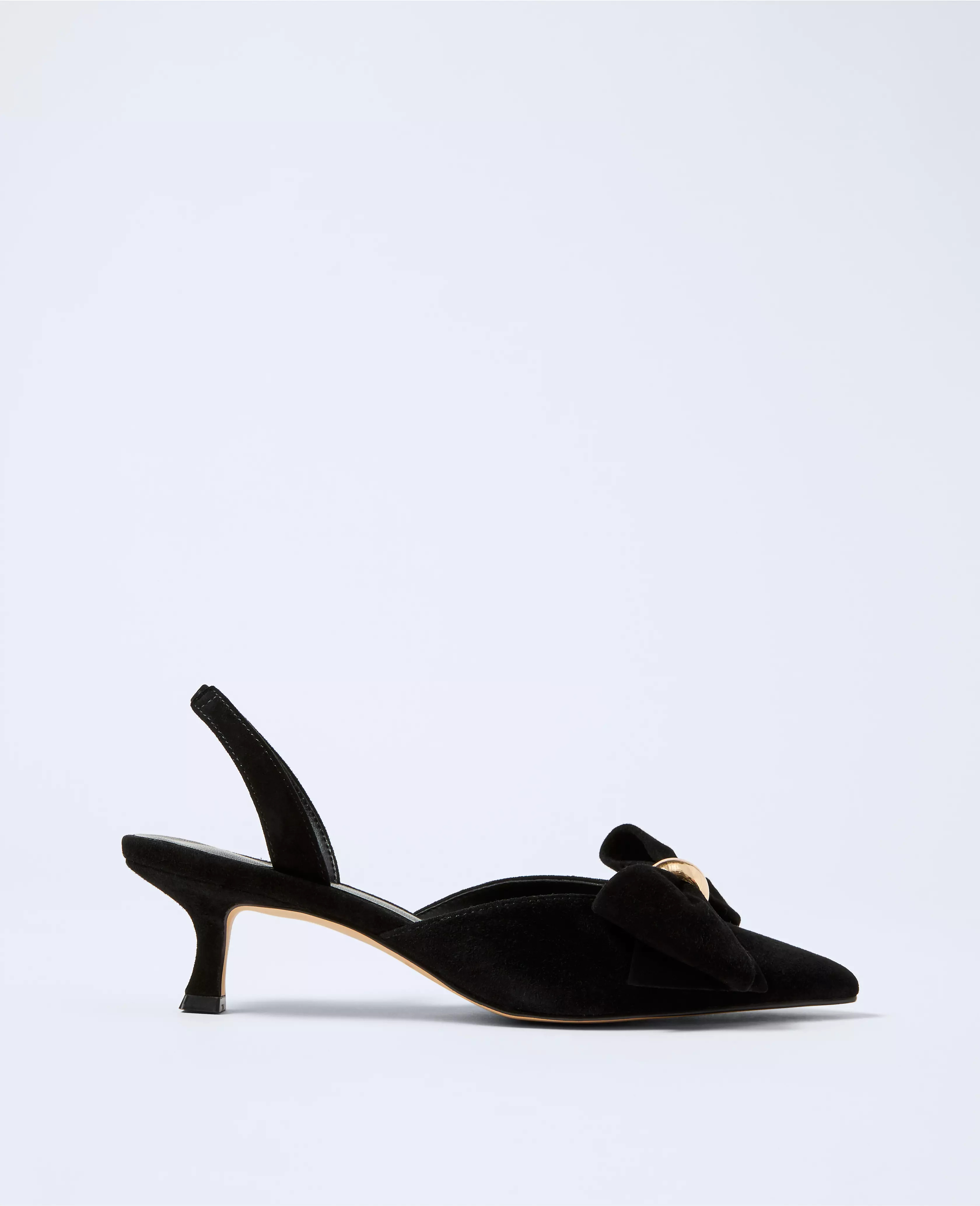 Suede Bow Slingback Pump | Ann Taylor