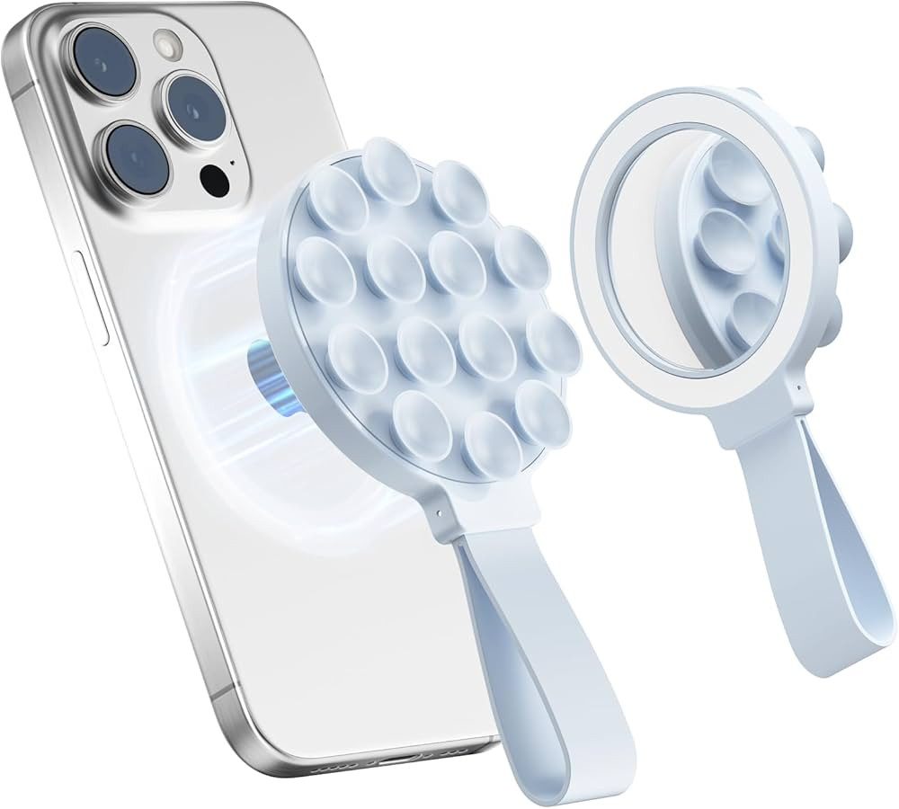 Magnetic Silicone Suction Cup Phone Mount Built-in Mirror for MagSafe,Sticky Phone Grip Holder fo... | Amazon (US)