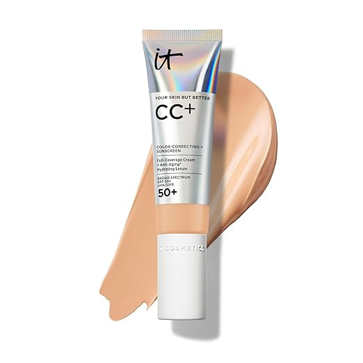 IT Cosmetics CC+ Cream - Natural Full Coverage Foundation With SPF 50+, Color Corrector & Anti-Ag... | Amazon (US)
