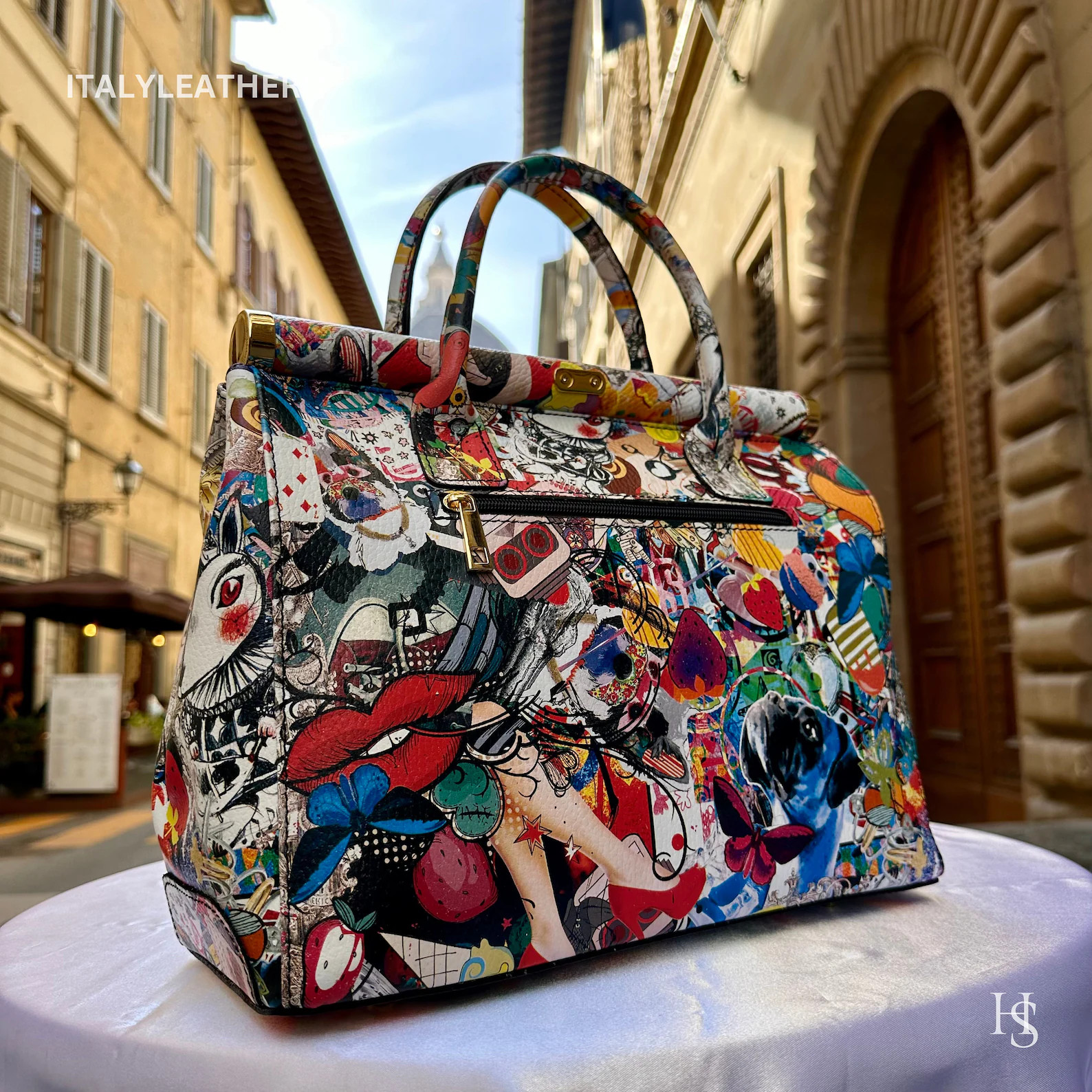 Italian Leather Tote Bag, Handmade Purse for Women, Large Shoulder Bag with Lock, Elegant Gift fr... | Etsy (US)