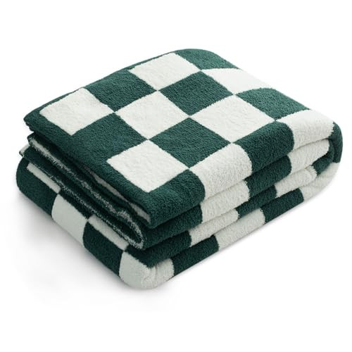 Cyusri Green Checkered Throw Blanket - Soft Cozy Breathable All Seasons Plaid Blanket Gingham Home Decor for Couch and Bed - Throw Size 51"x63"，Dark Green | Amazon (US)