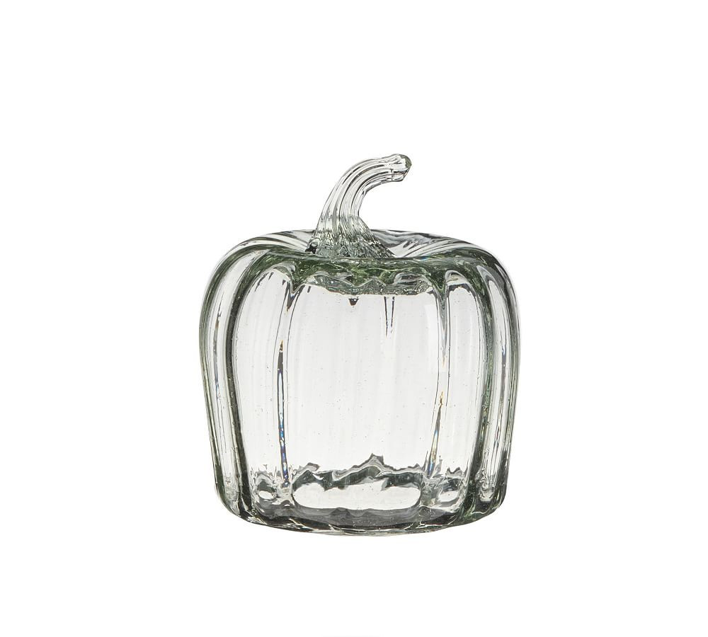 Recycled Glass Pumpkin Cloche, Clear, Mini, 4 x 4.5 | Pottery Barn (US)