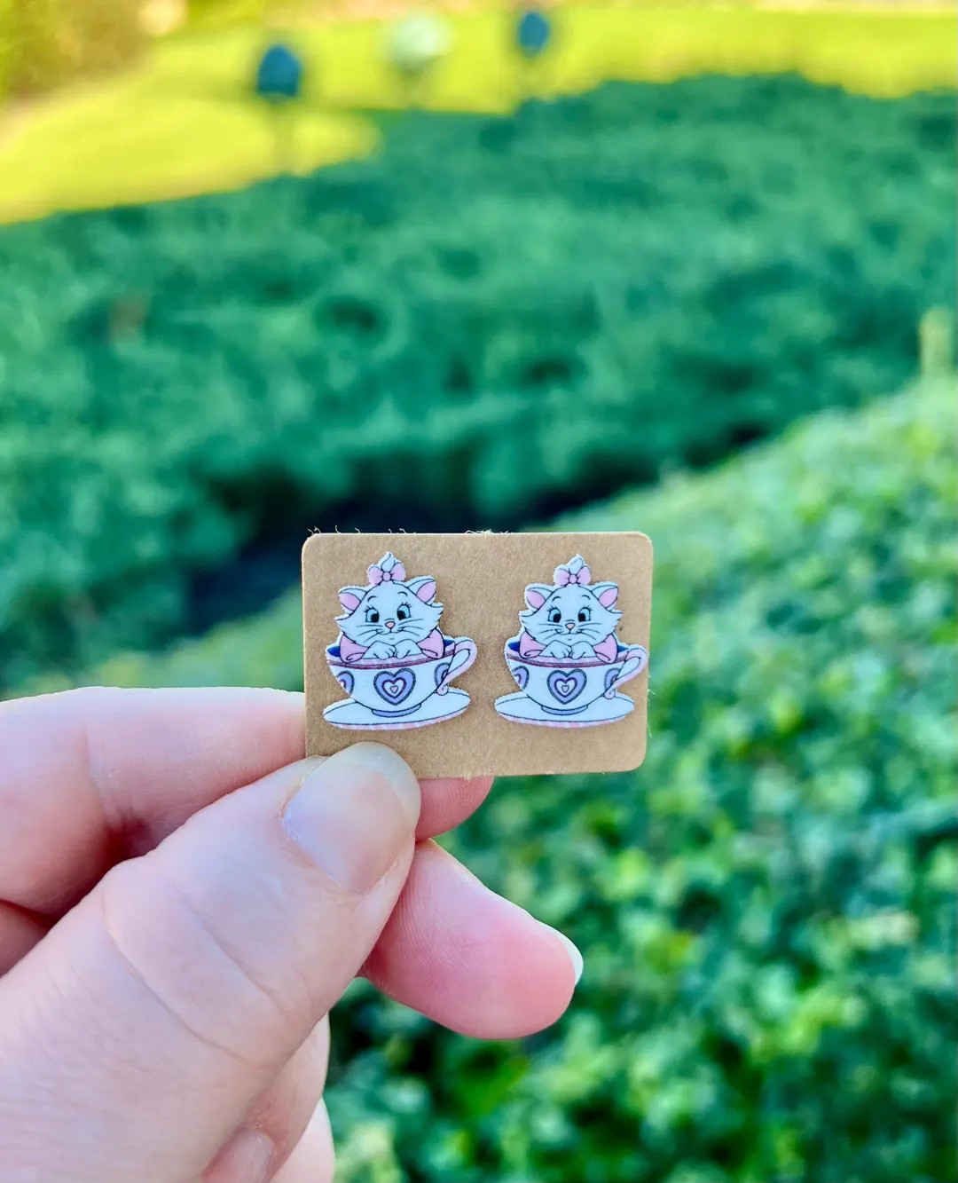 Teacup Marie Earrings/The Aristocats/Handmade to Order/Stud Earrings/Nickel Free/Hypoallergenic | Etsy (US)