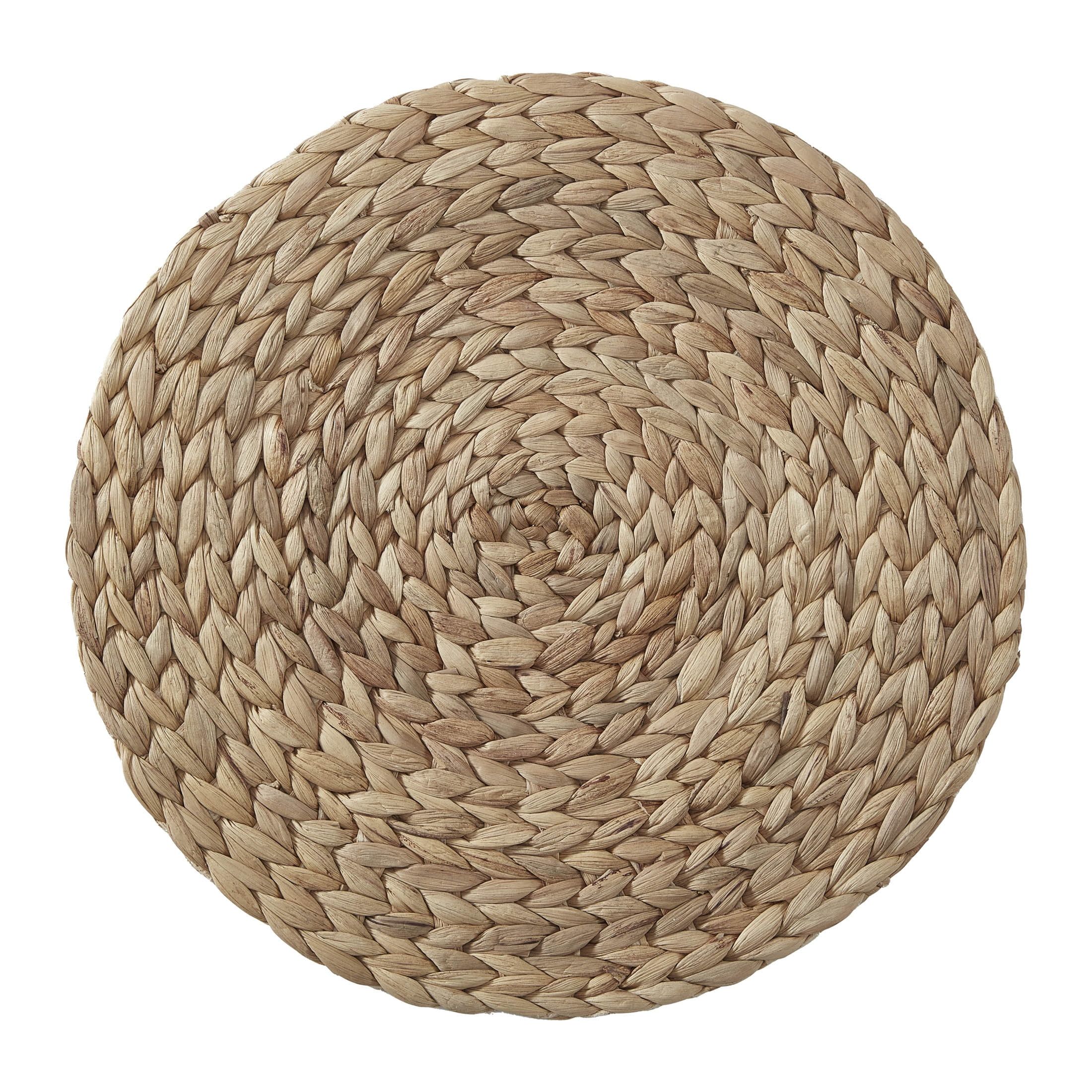 Better Homes & Gardens Round Natural Water Hyacinth Weave,Table Placemat, 15" | Walmart (US)