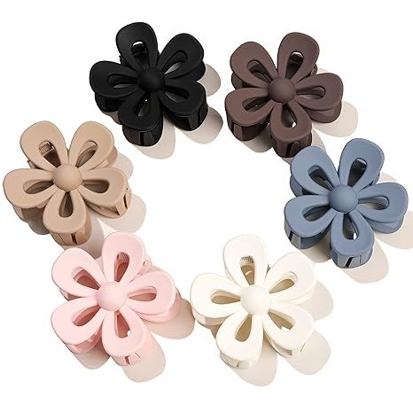 Hair Claw Clip for Women Girls - Flower Hair Clips for Thick Hair Big Claw Clips Cute Matte Flowe... | Amazon (US)