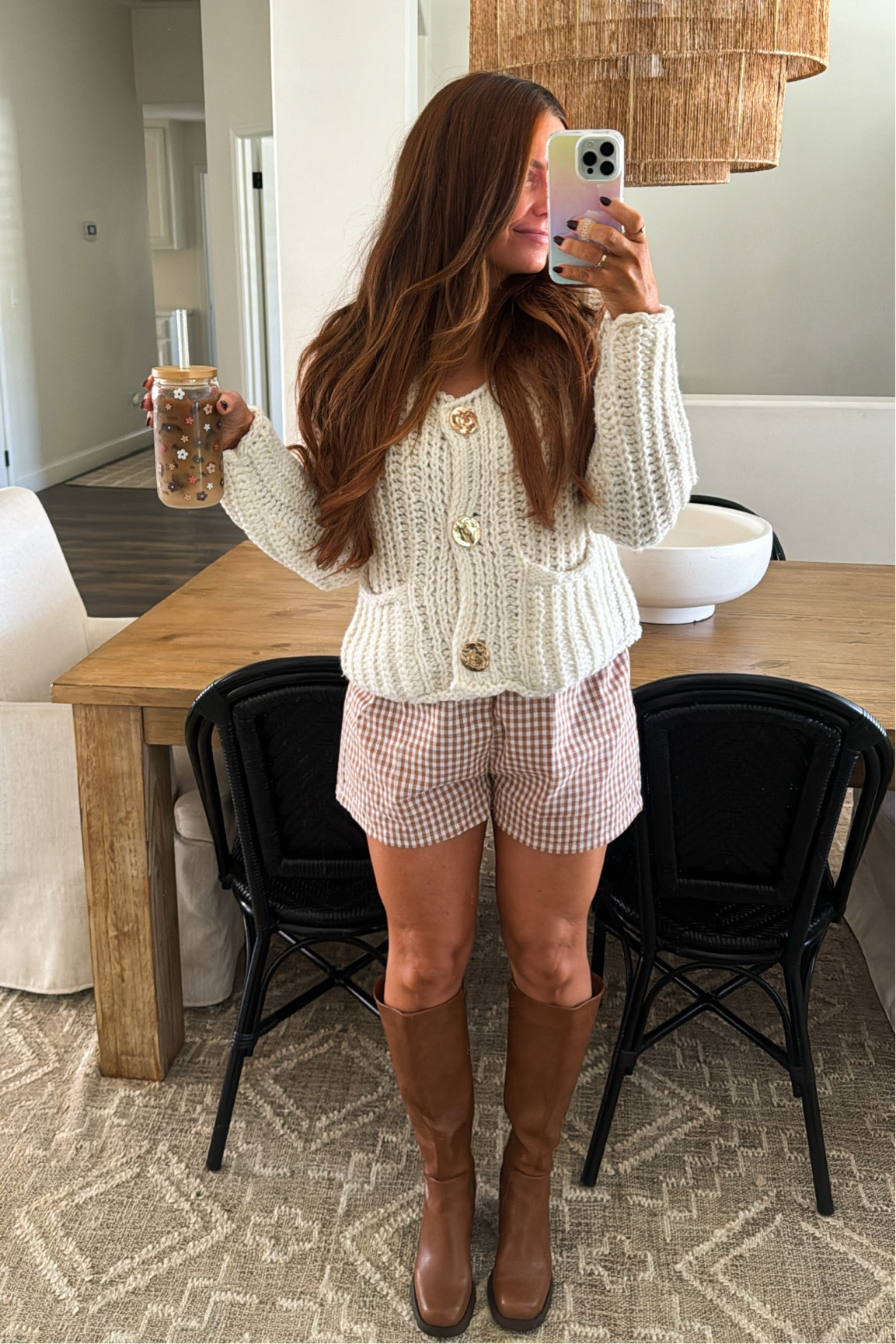 Chunky sweater + boxer shorts + boots for when the Fall weather finally hits! Both the sweater & shorts are Amazon! 

Wearing medium in both! 