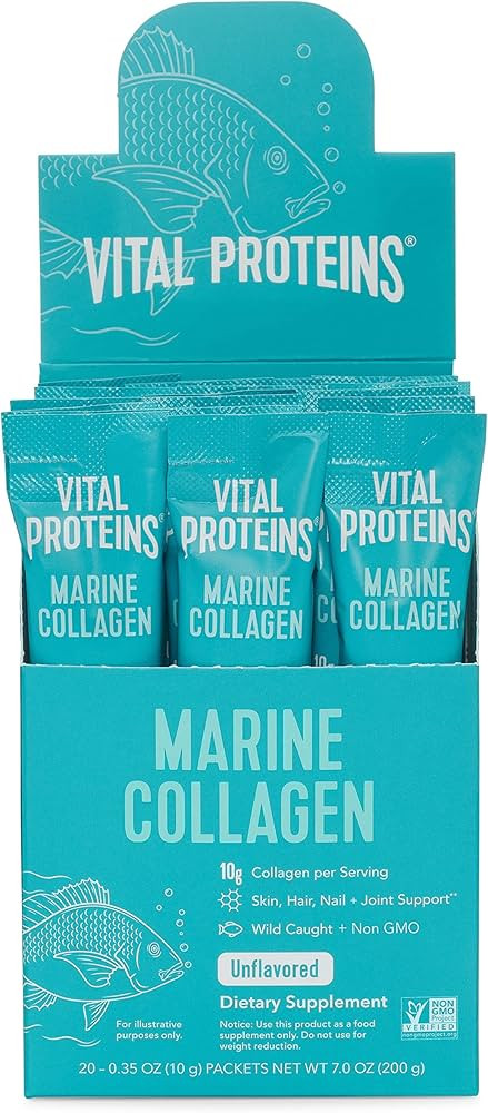 Vital Proteins Marine Collagen, Wild-Caught, Non-GMO Project Verified, Unflavored Stick Packs (10... | Amazon (US)