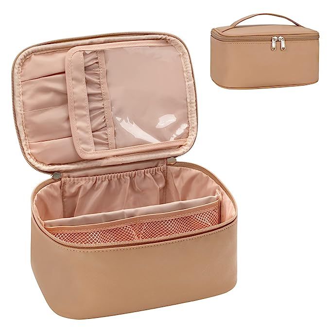 OCHEAL Makeup Bag, Portable Cosmetic Bag, Large Capacity Travel Makeup Case Organizer, Black Make... | Amazon (US)