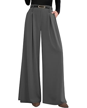 PRETTYGARDEN Womens Spring Wide Leg Trousers 2026 High Elastic Waist Loose Pleated Long Flowy Pal... | Amazon (US)