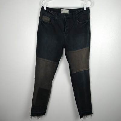 Free People Jeans Women's Tag 29 Patchwork Black Tan Button Fly 31x27  | eBay | eBay US