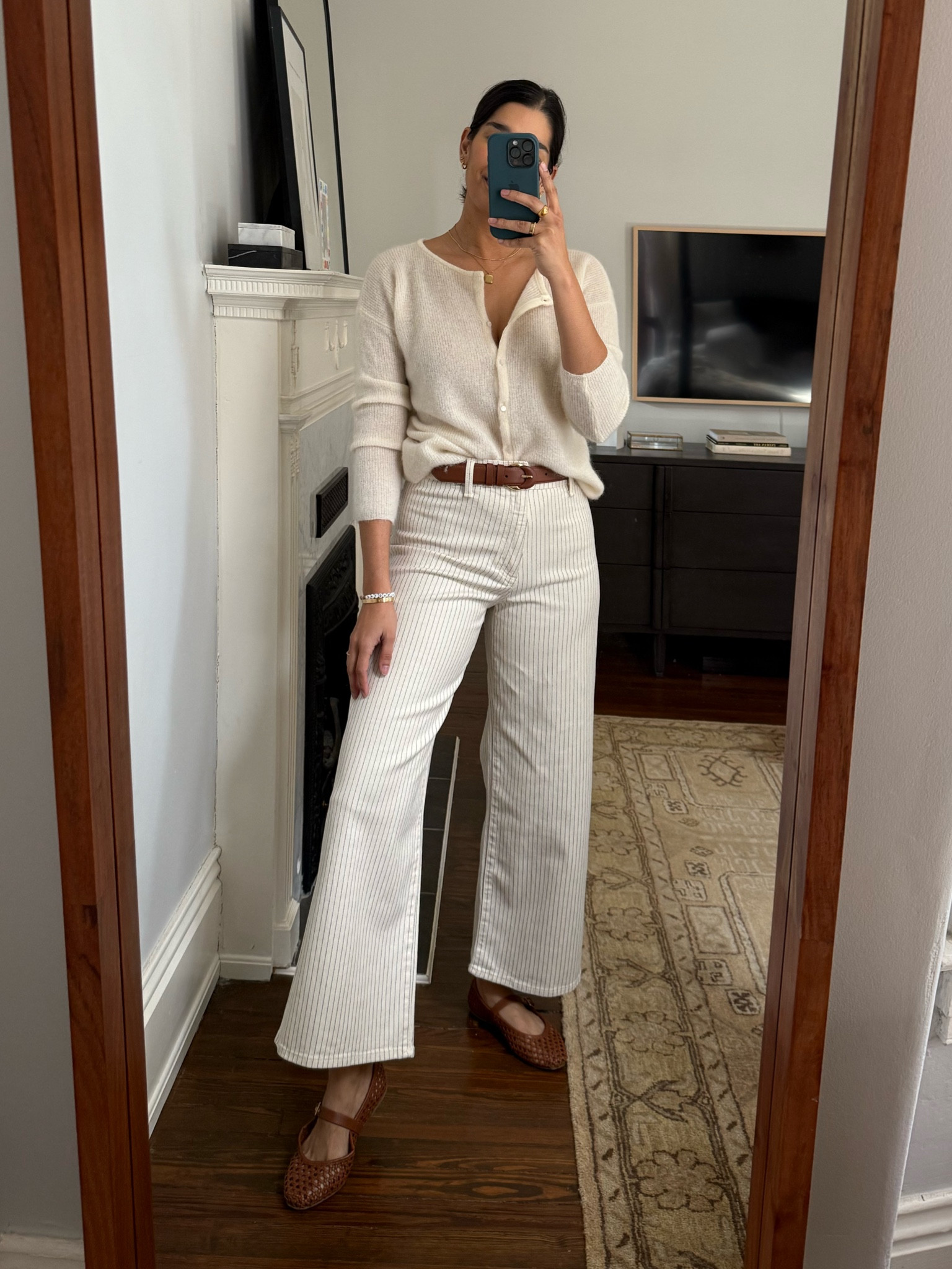 The best wide leg pants for work and weekend! 

Stripe Pants - Run tight, size 6 
Sweater - Runs roomy, size XS
Shoes - Run roomy, I took my smaller size 

#LTKMostLoved #LTKStyleTip #LTKFindsUnder50