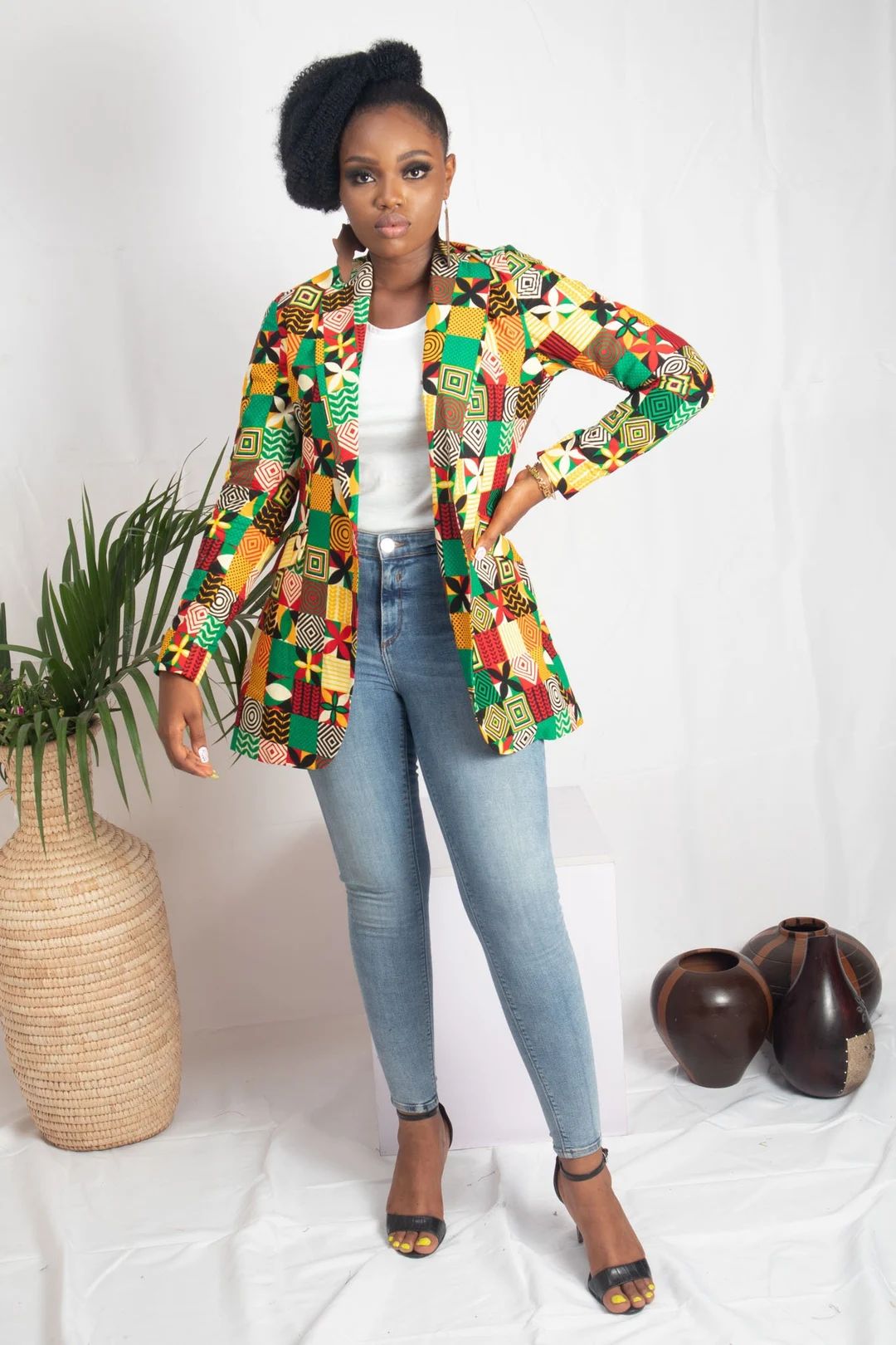 RONKE African Print Ankara Blazer  Multi Coloured Jacket  - Etsy | Etsy (US)