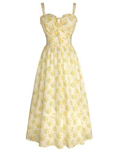 Scarlet Darkness Summer Dresses for Women 2025 Floral Corset Dress Long Milkmaid Dress | Amazon (US)