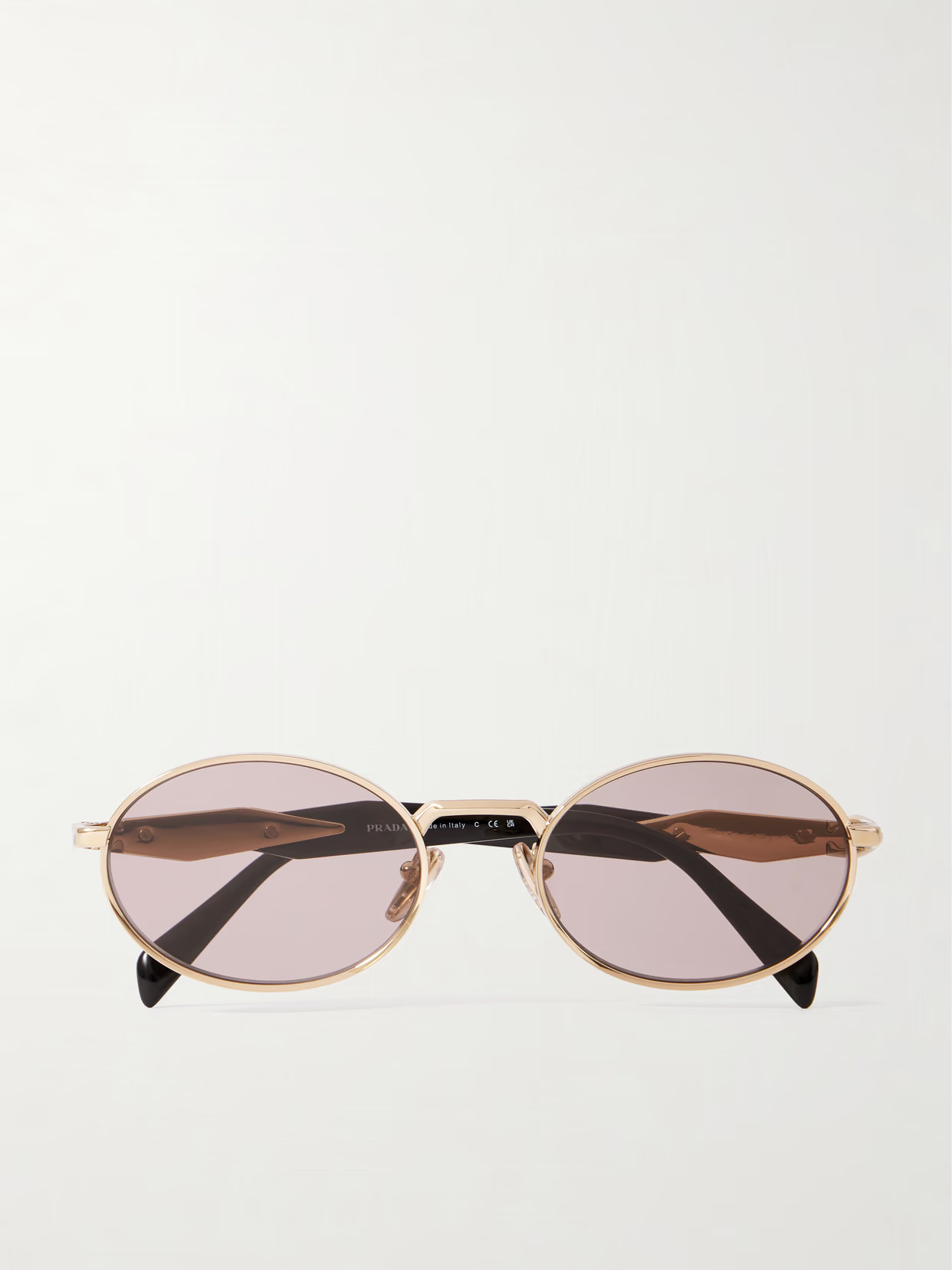 Prada Eyewear - Oval-frame Acetate And Gold-tone Sunglasses - One size | NET-A-PORTER (US)