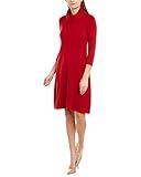 NINE WEST Women's Cowl Neck Fit and Flare Knit Dress | Amazon (US)