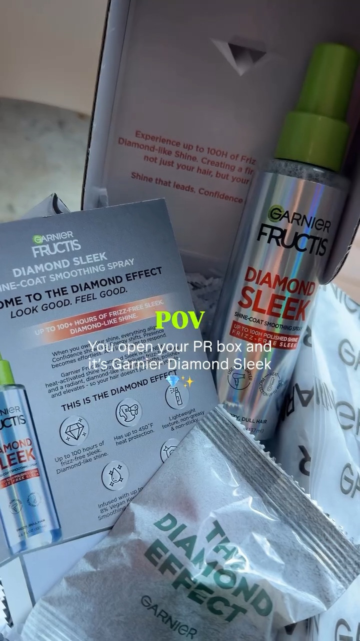 This is your sign to upgrade your hair routine. ✨ 💎 

@garnierusa 

@garnier 

#garnier 
#diamondsleek 
#haircareroutine 
#shinyhair 
#prunboxing