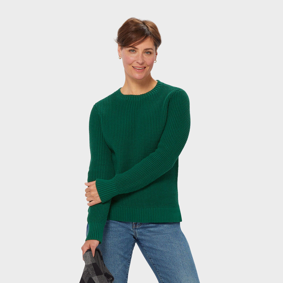Women's Heritage Waffle Stitch Crew Sweater | Duluth Trading Co.