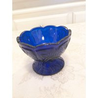 Thick Fish & Flower Cobalt Dish Glass Serving, Blue Beautiful Vintage Kitchen Decor Candy Or Nut | Etsy (US)