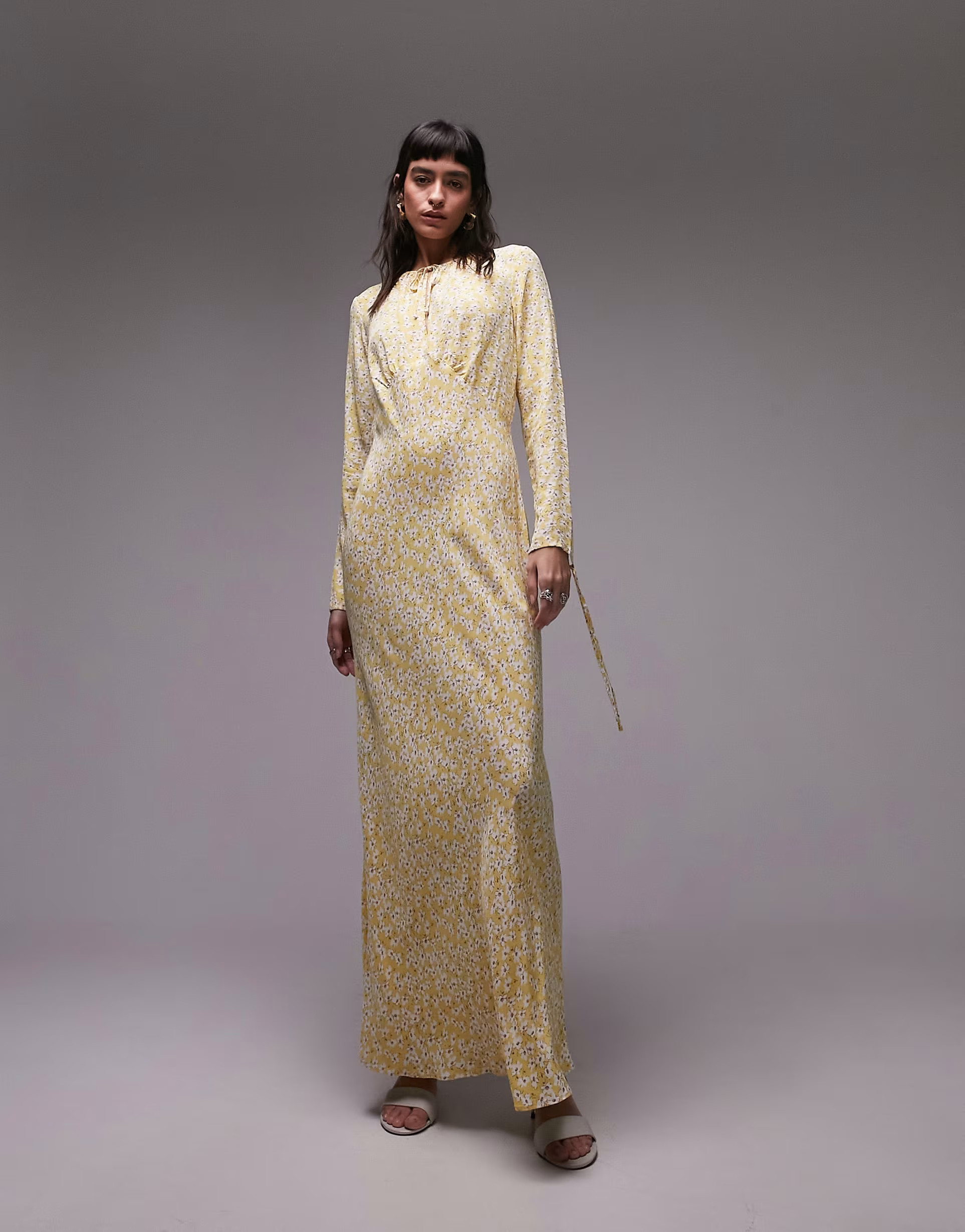 Topshop maxi dress in yellow floral print | ASOS (Global)