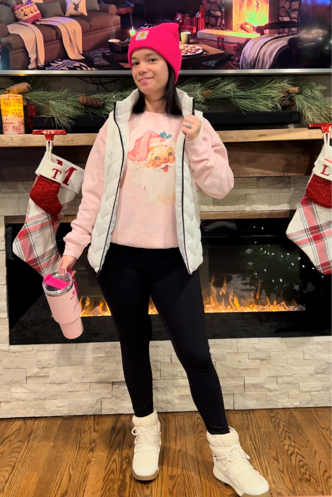 Christmas outfit, winter outfit, sledding outfit, pink outfit, pink Christmas outfit 

#LTKstyletip #LTKHoliday #LTKSeasonal