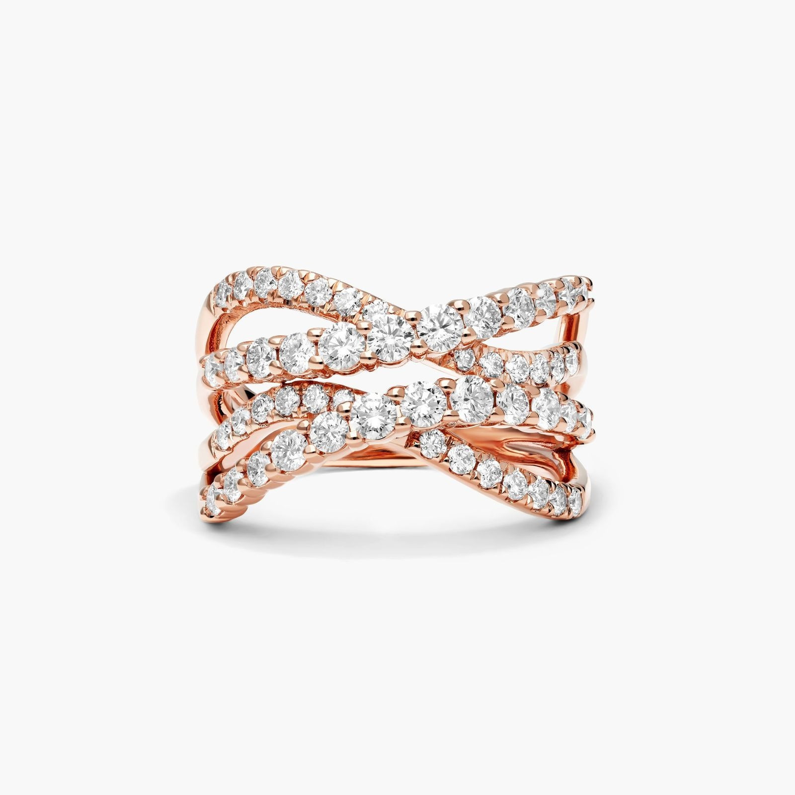 14K Rose Gold Tidal Wave Lab-Grown Diamond Ring-81629r14l | JamesAllen