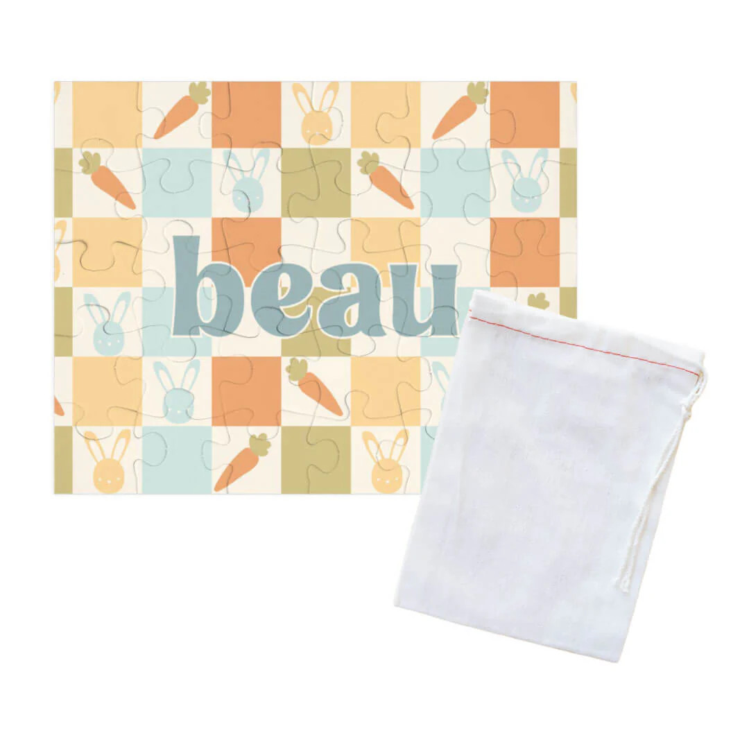 Kids Personalized 30 Piece Puzzle | Easter Boy Check | Caden Lane