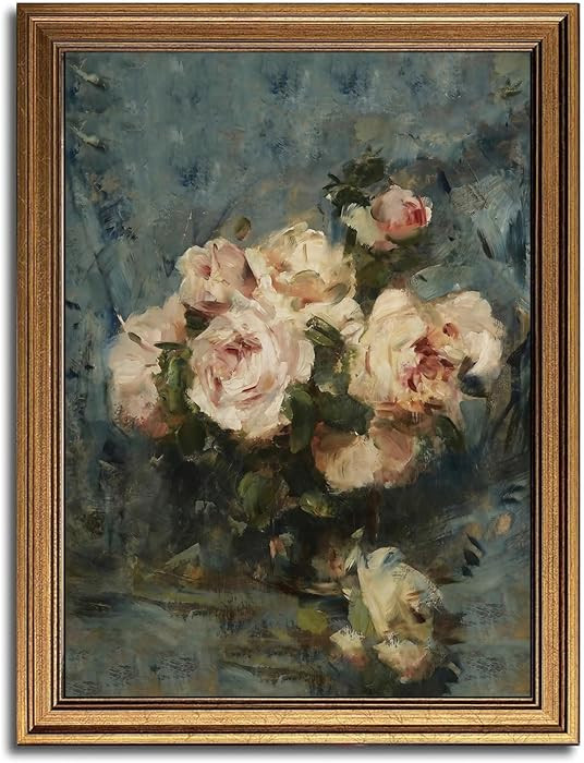 Gold Framed Wall Art Vintage Floral Canvas Art Prints Impressionist Flower Botanical Paintings Wa... | Amazon (US)